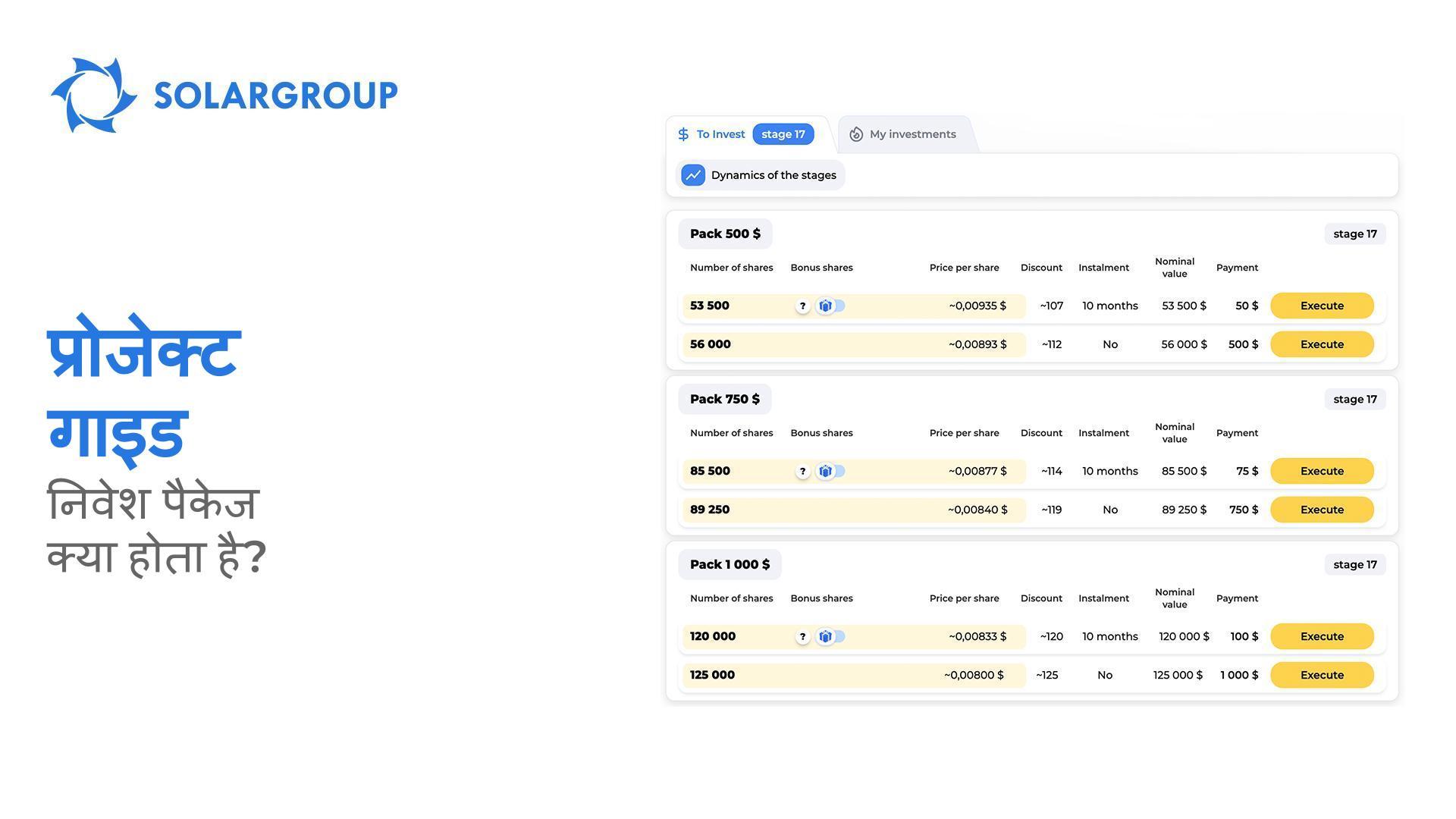 प्रोजेक्ट गाइड। निवेश पैकेज क्या होता है?