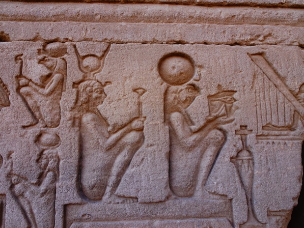 Hieroglyphics inscribed in the walls of the Luxor Temple