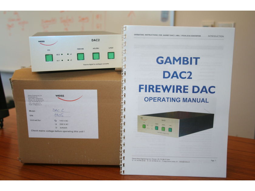Weiss  DAC2 (Firewire, S/PDIF, AES/EBU) (AKA Minerva)