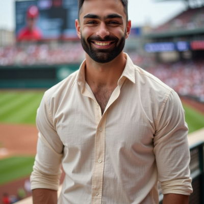 Photo generated by Secta Labs in style of Baseball Stadium Portraits