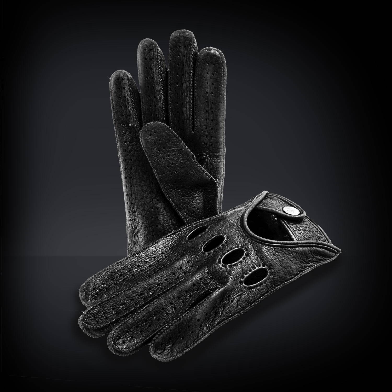 black driving gloves