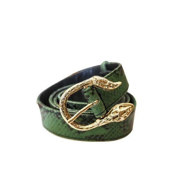 Cadelle Leather Cairo Leather Belt Green Snake