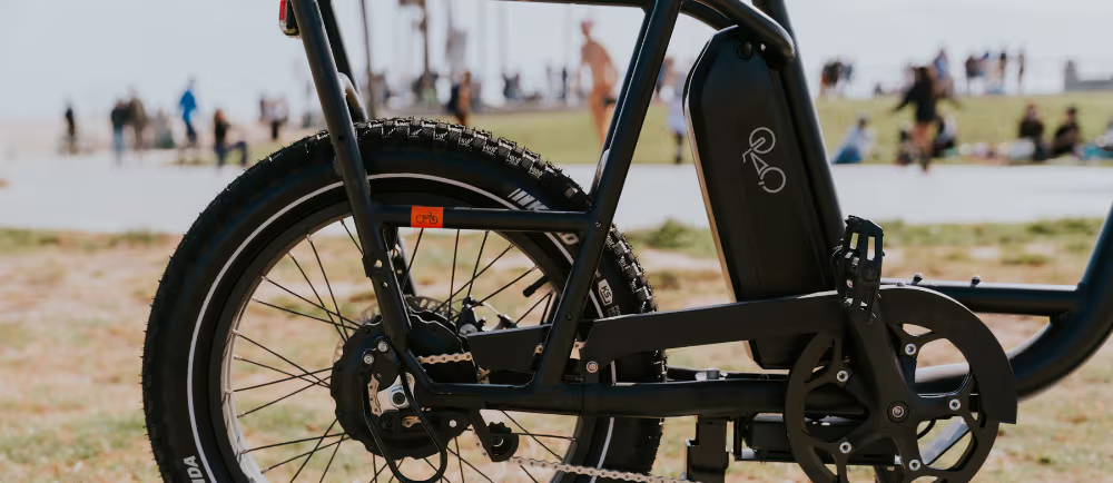 RadRunner electric bike close up on battery