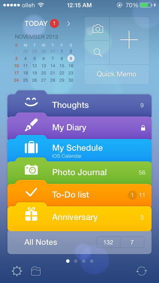 Ios diary top
