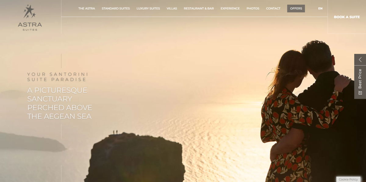 Screenshot of Astra Suites, from the hotel websites collection.