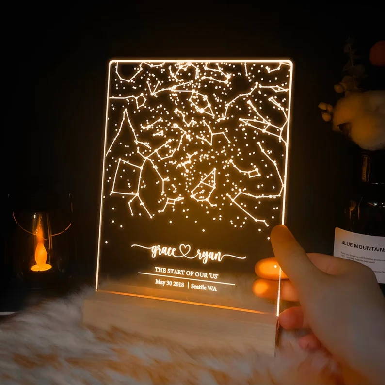 Laser Engraved  Acrylic Constellation Map 003