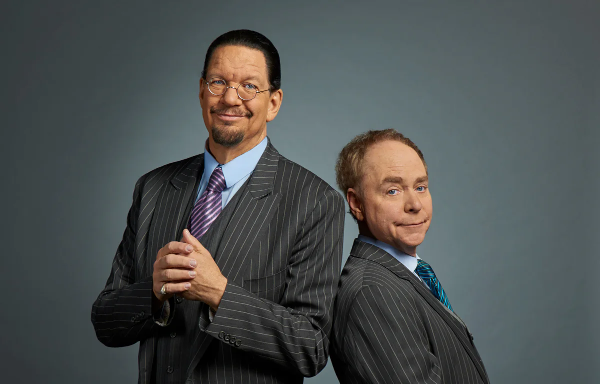Penn and Teller onstage at their theater inside Rio Las Vegas