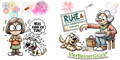 Cartoon: VierBeinerGlück Ruhe und Gelassenheit Drops für Hunde ohne antriebslos zu machen