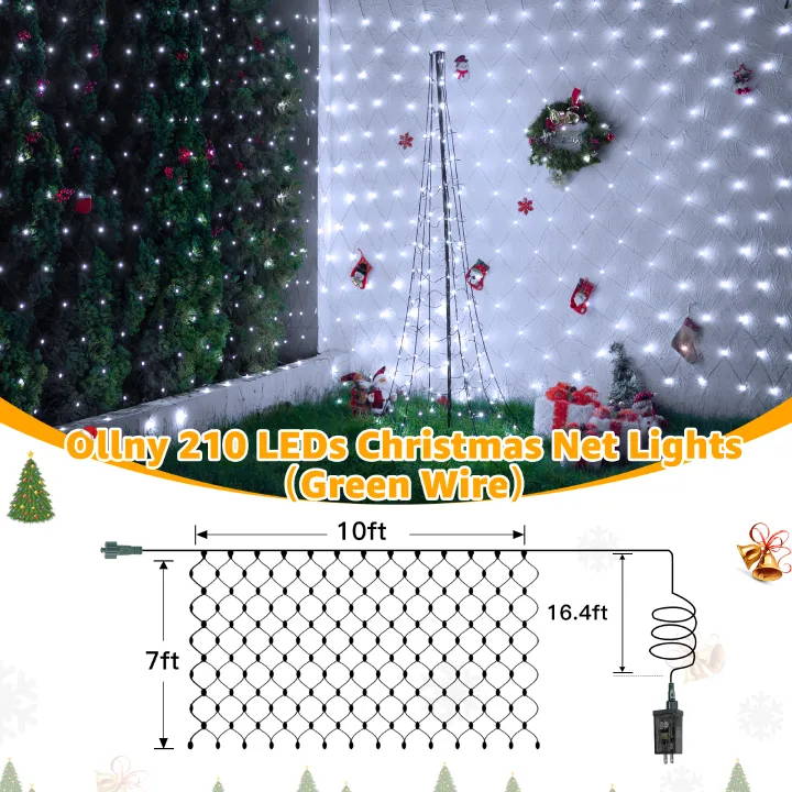 Length instructions for Ollny's 200 leds warm white IP67 net lights