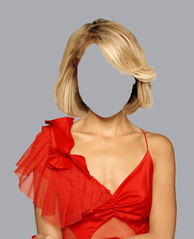 PSD исходник для монтажа - девушка в красном платье