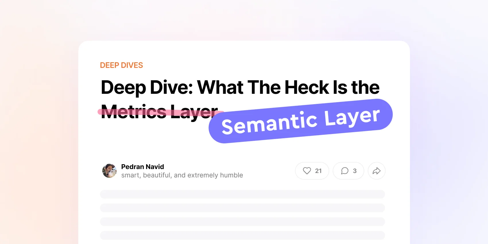 Cover of the 'Deep dive: What the heck is the Semantic Layer' blog post