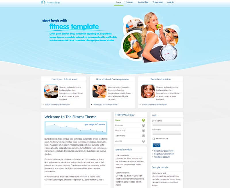 Fitness - шаблон для CMS Joomla
