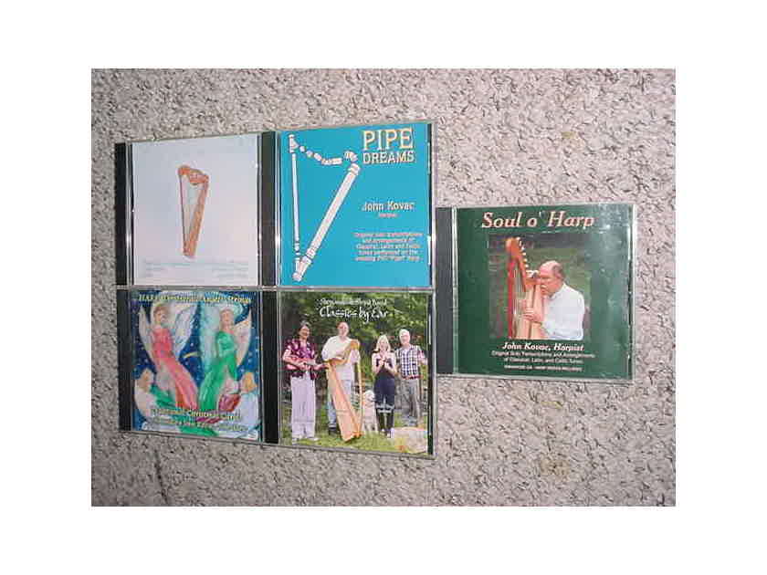 Harp music John Kovac cd lot of 5 cd's - Harpist,folk harp,sacred harp music, classics by ear,pipe dreams