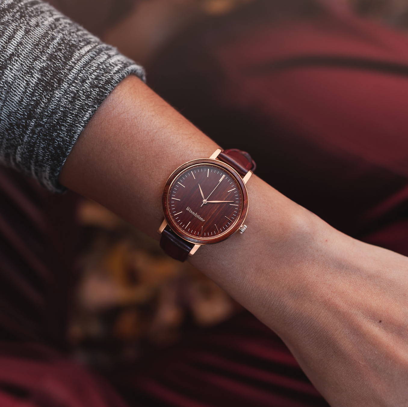 Woodstone wooden watches perfect anniversary gifts for woman purpleheart