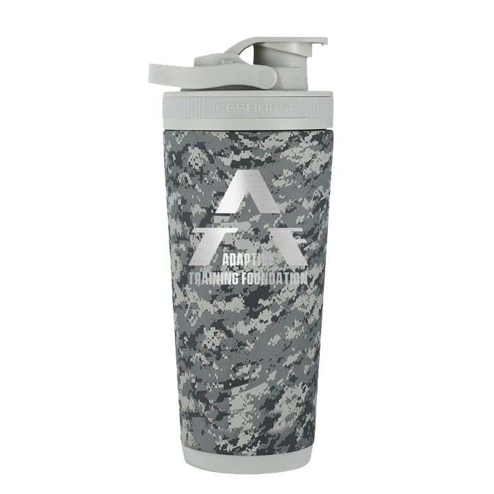 US Army Camo 26oz Shaker Bottle with Adaptive Training Foundation Logo