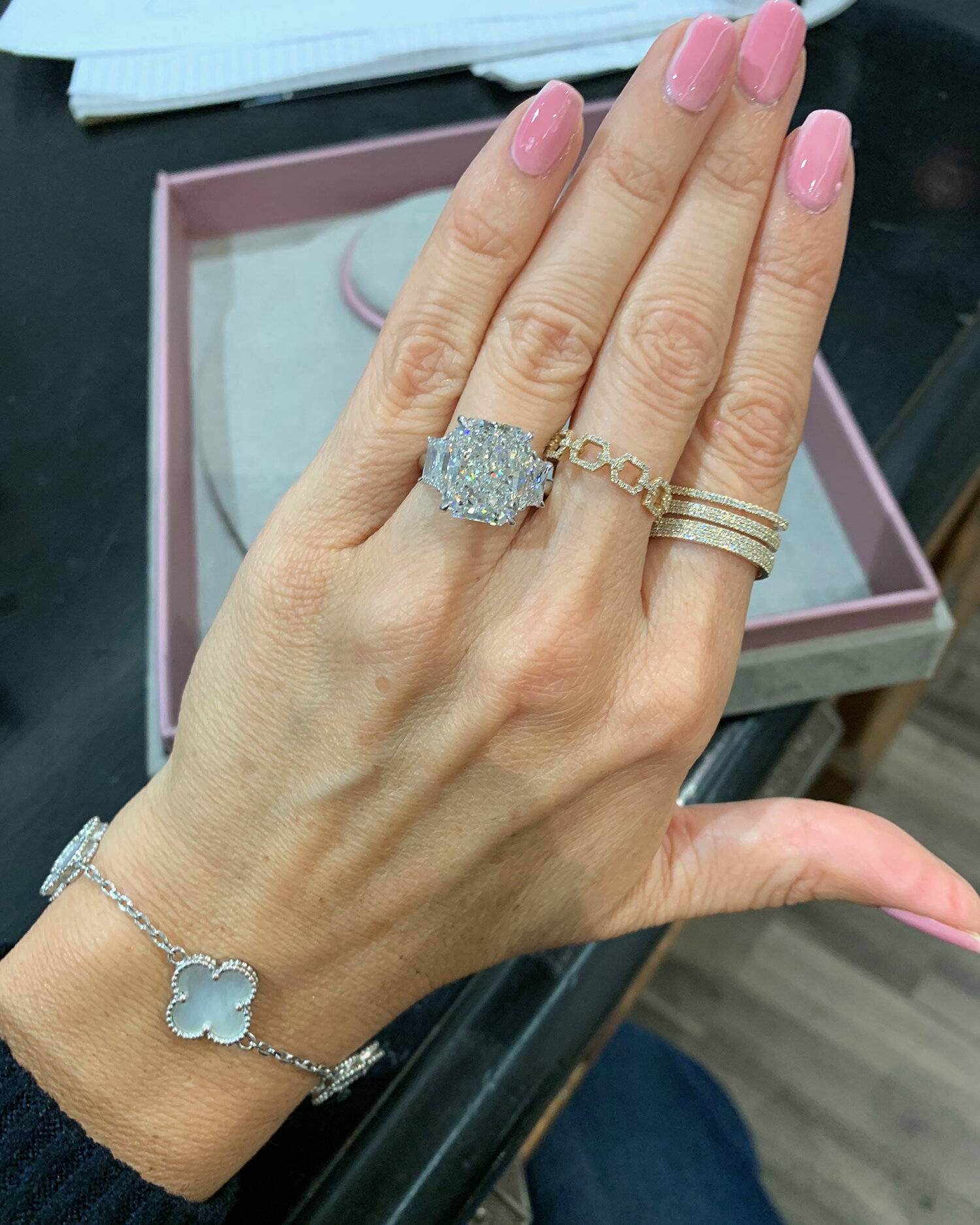 Miss Diamond Ring 7 Carat 8 Carat Cushion Diamond Engagement Ring