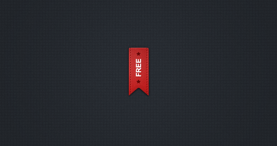 Красная ленточка с надписью «Free» в формате png и послойном psd