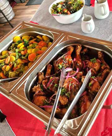 Enjoy a rich buffet dinner