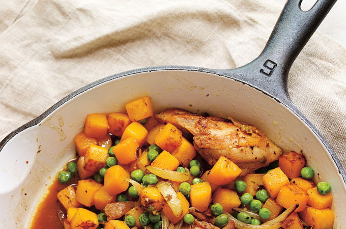 Poulet à la courge et à la fleur d'ail
