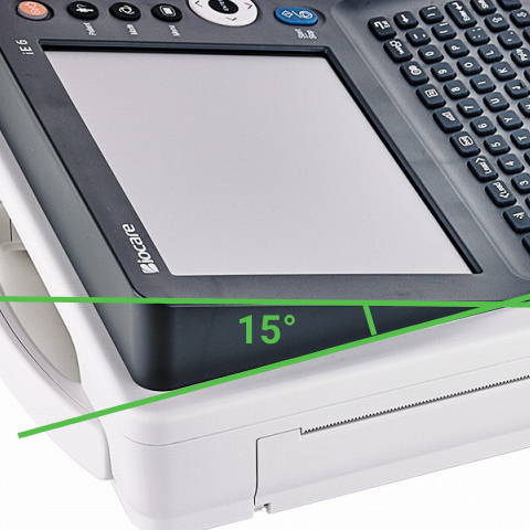 12-lead ECG machine with 15 degree angled display for easy readability