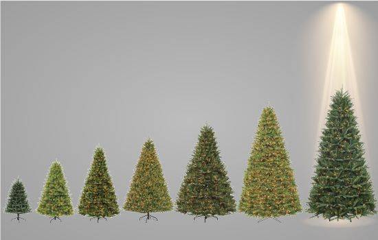 10 - 12 ft artificial prelit Christmas trees
