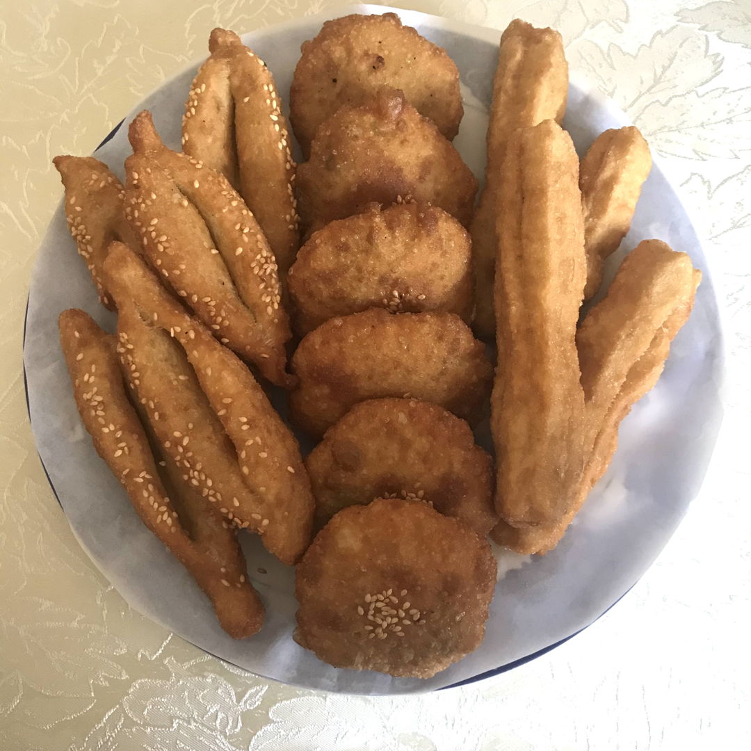 Fried yau char kuey, ham chuen paeng, ma keok for lunch 🤗👍🏻First try
