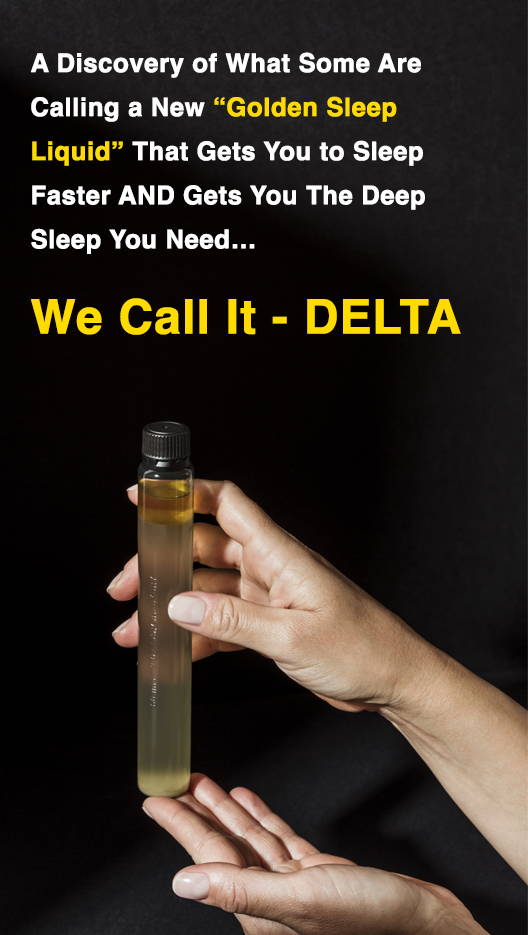 Two hands holding a bottle of DELTA BrainLuxury with a quote from the article