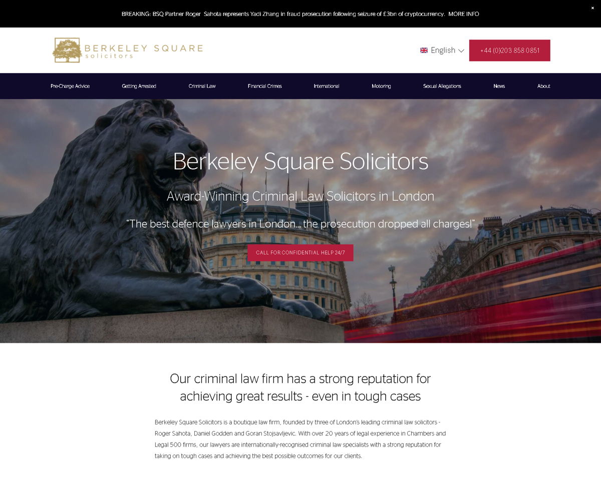 Screenshot of Berkeley Square Solicitors, from the law firm websites collection.