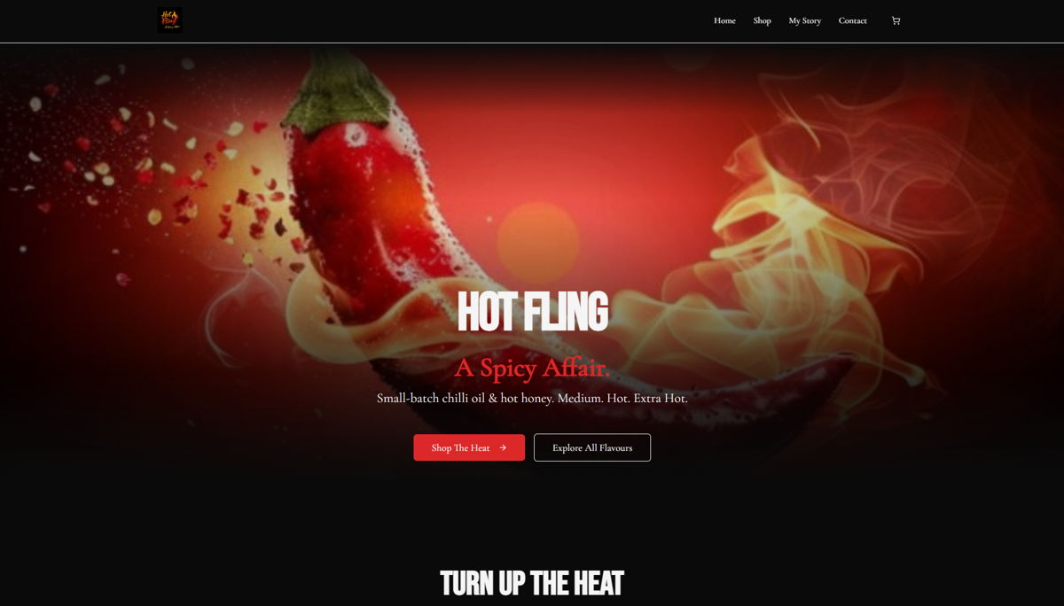 Screenshot of hot fling dxb, from the godaddy airo websites collection.