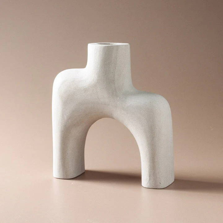 Yanis Sandstone Vase by Framing Toat – A rounded vase made from textured sandstone with a natural, sculptural form.