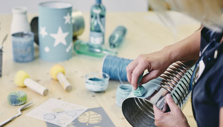 bester geburtstagde kreativ huhn huhn upcycling dose tupfen blau