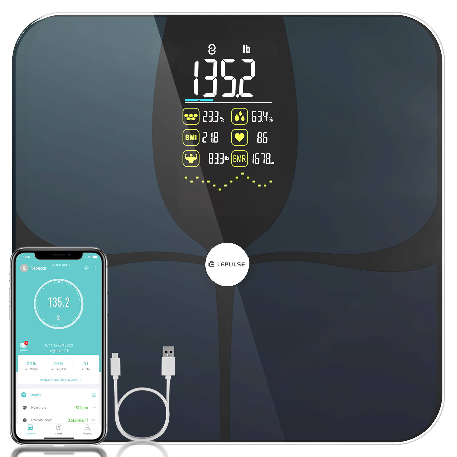 Lepulse P1 Body Fat Scales Intelligent Electronic Weight Smart