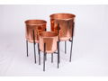 Marcel Copper Foil Planters with Foldable Stands - Set of three