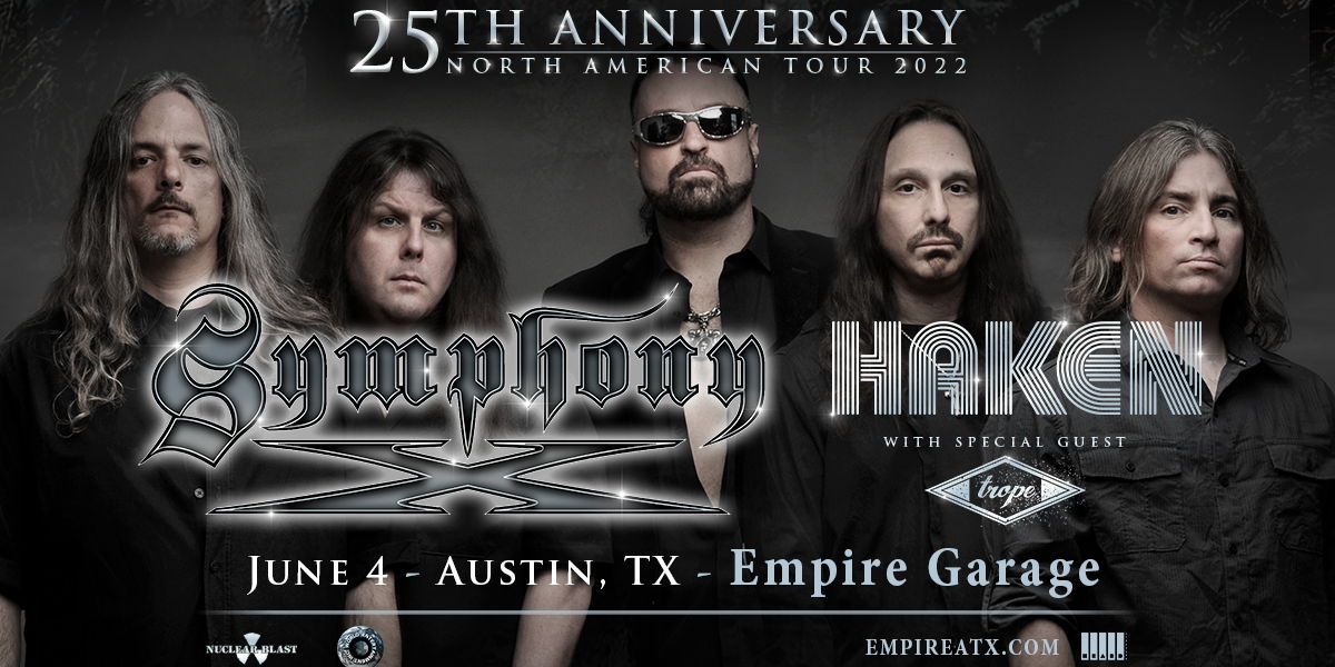 Symphony X w/ Haken and Trope at Empire Garage - 6/4 promotional image