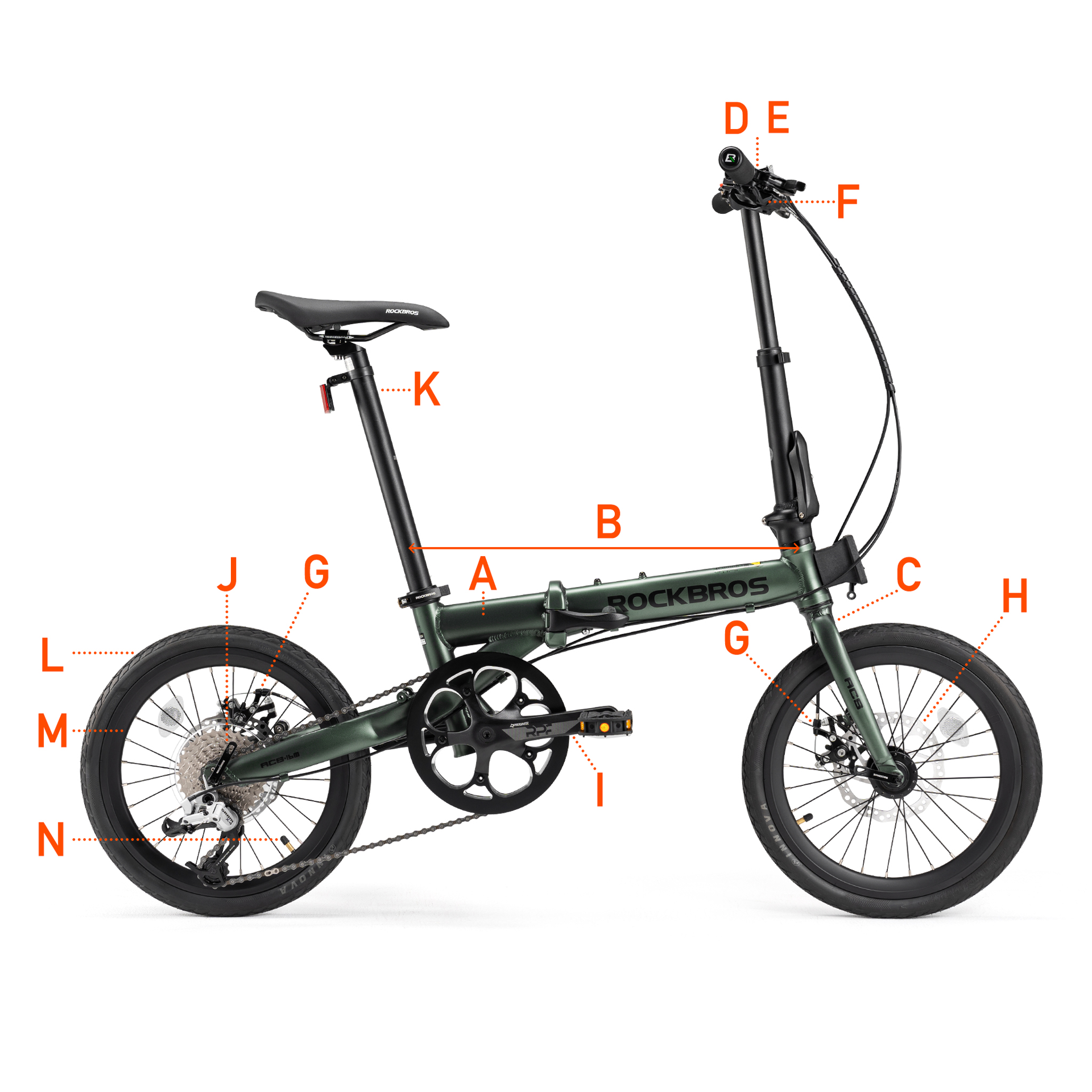 ROCKBROS 16インチ 9speed アルミフレーム 折りたたみ自転車 VDS