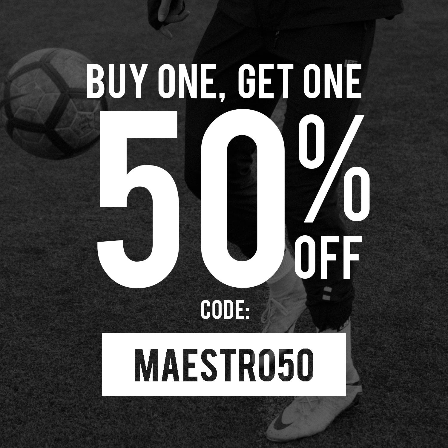 Buy one get one 50% discount pop up