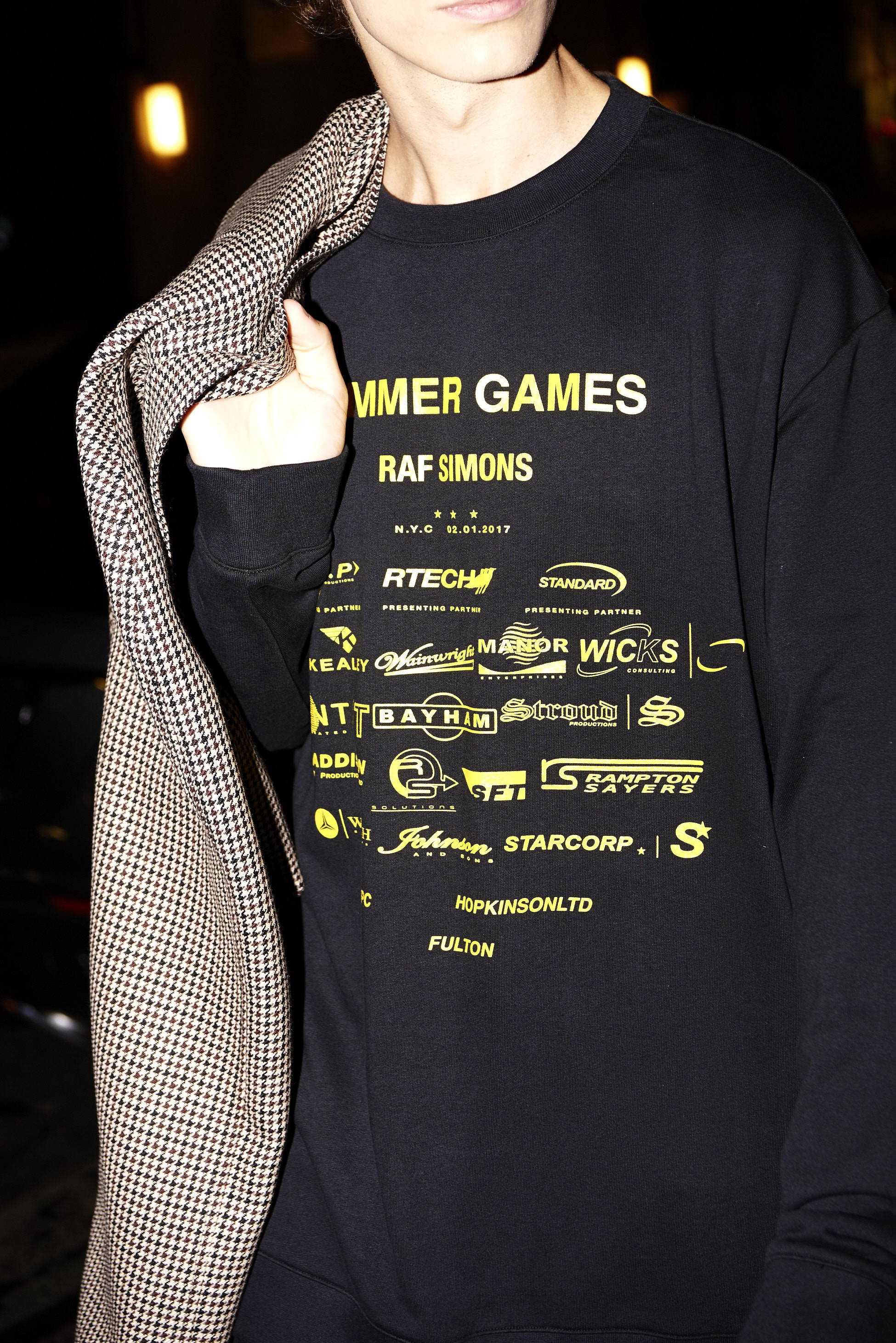 raf simons summer games crewneck for hlorenzo mens fw17