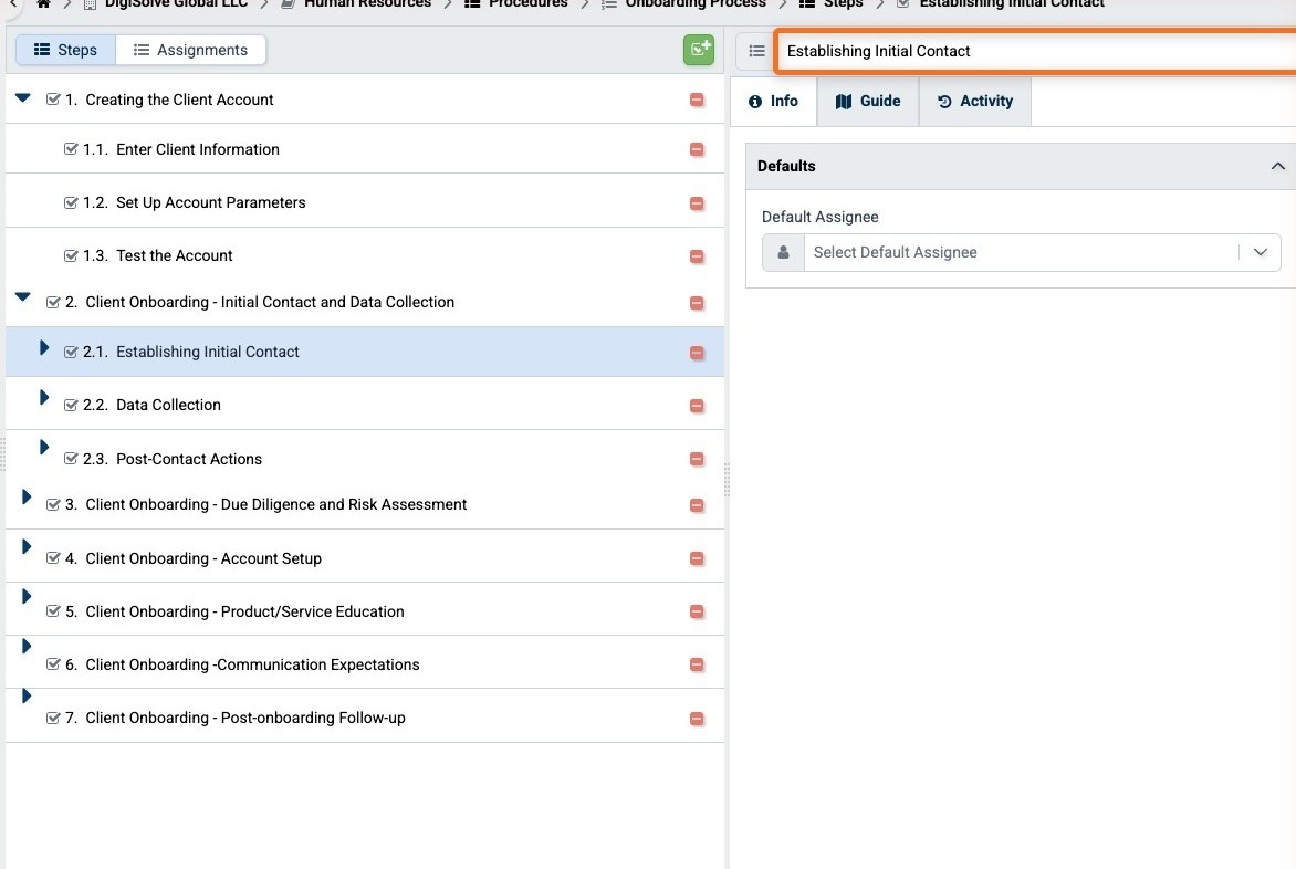 Step Name field highlighted at the top of the detail pane