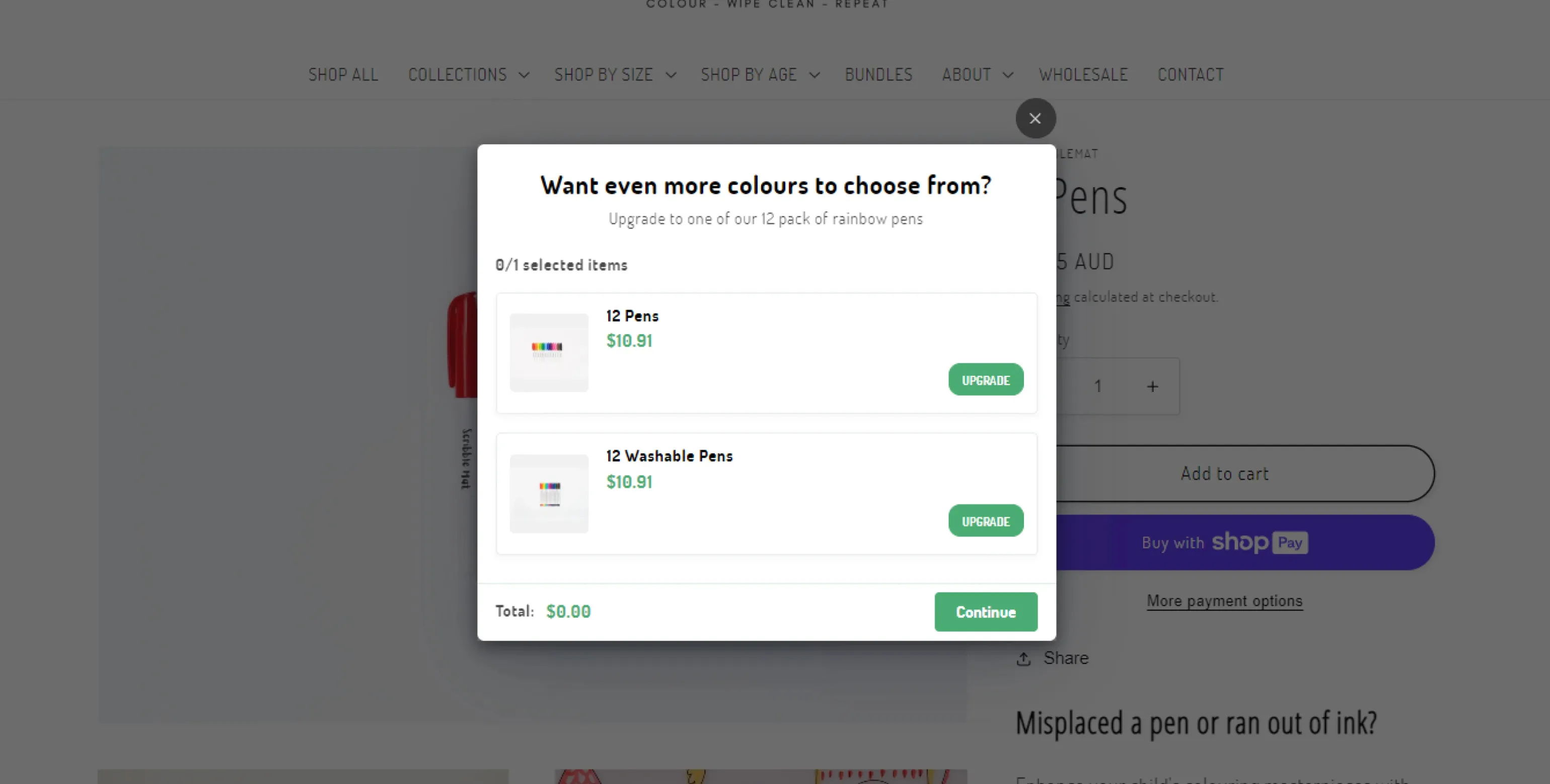 Shopify upsell example