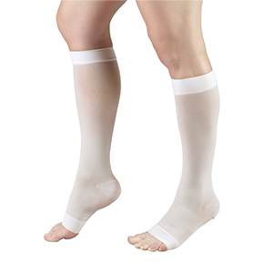 Ladies' Knee High Open Toe Sheer Stockings in Ivory