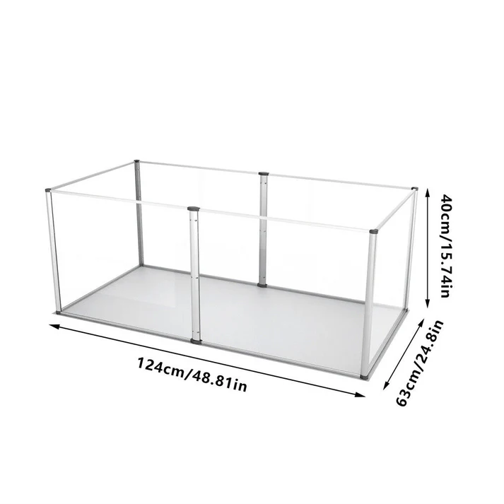 Clear Acrylic Dog Playpen 124x63x40CM, 6 Panels Cage - Image 3