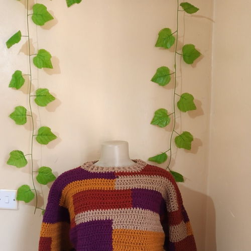 Tetris gehaakte trui