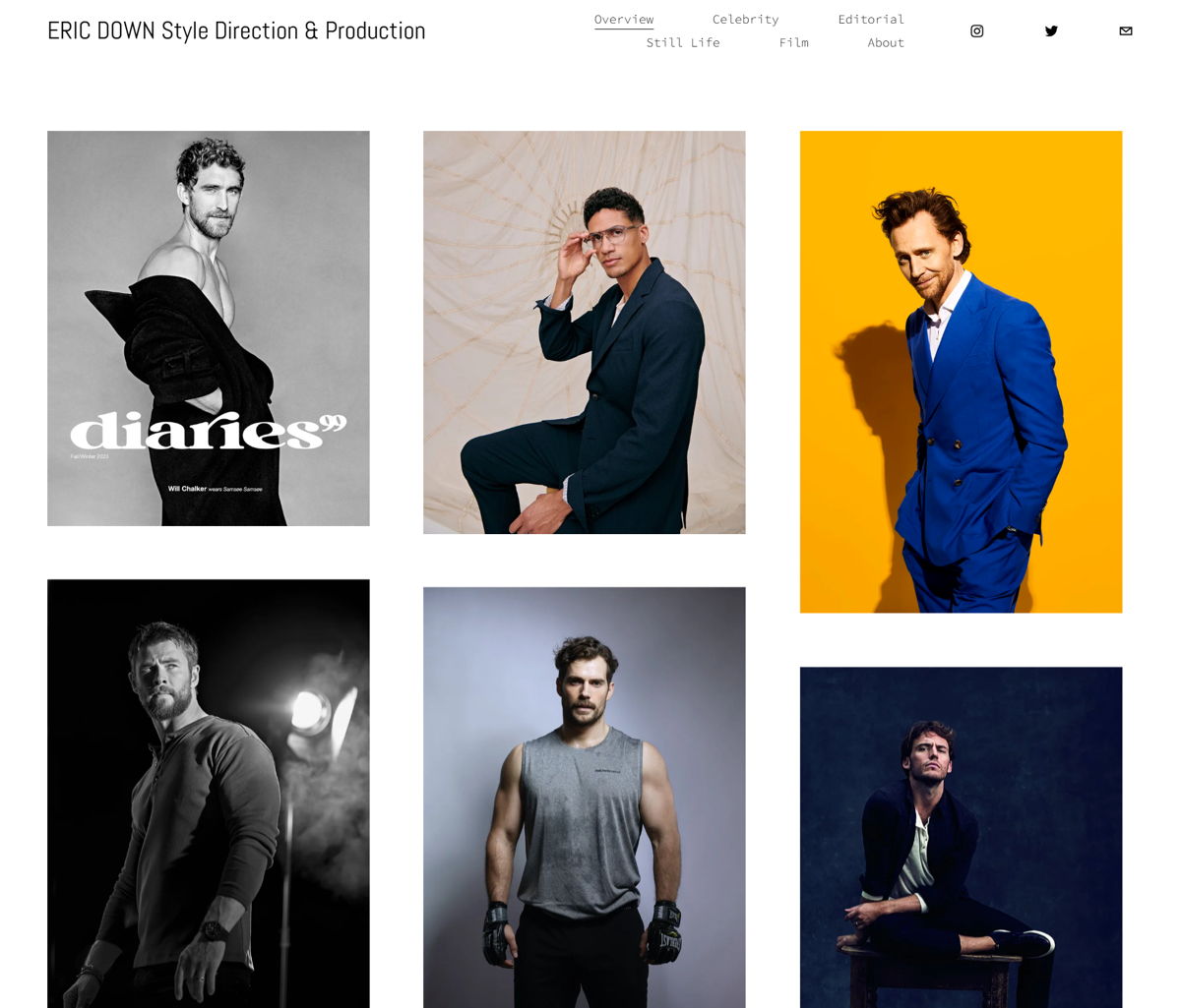 Screenshot of Eric Down, from the stylist portfolios collection.