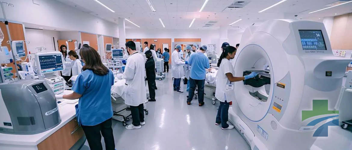 Bird's eye view of Olive View showcasing cutting-edge tech enhancing patient care.