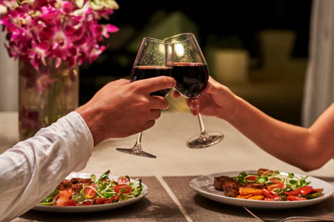 Romantic dinner on a standing Boat Restaurant