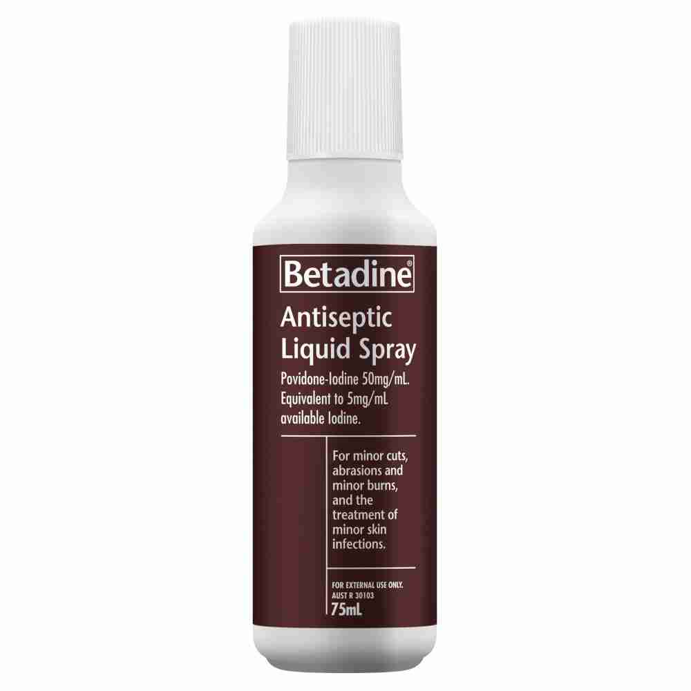 Betadine Antiseptic Liquid Spray 75mL ARTG ID 30103