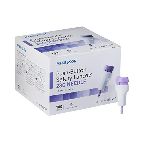 McKesson 28Gauge Push Button Safety Lancets. vs Care Touch Multi