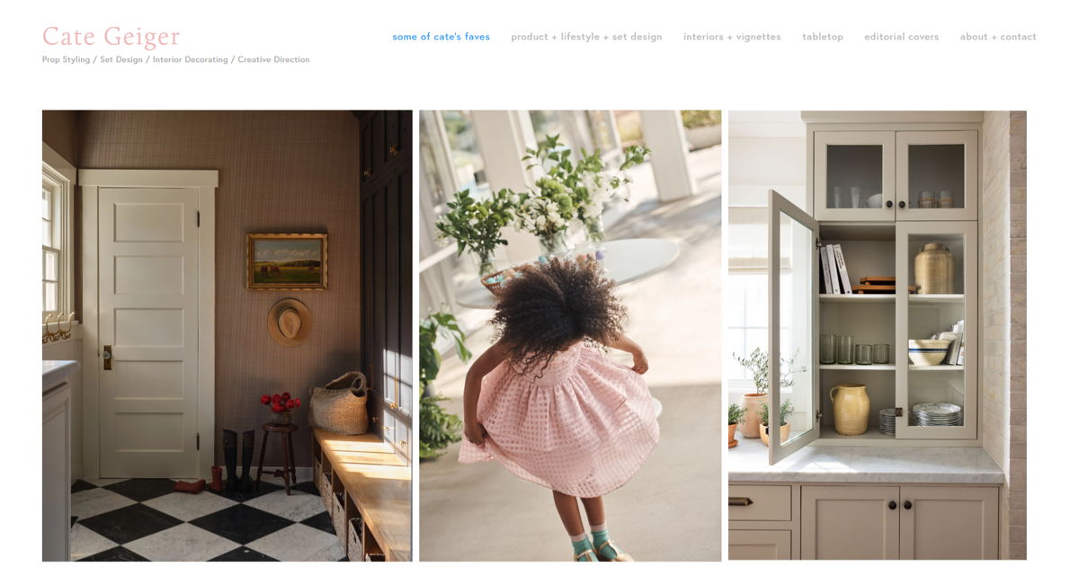 Screenshot of Cate Kalus, from the stylist portfolios collection.