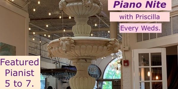 PIANO NITE - Every Weds. - Downtown Stuart. Craft Cocktails & Wines Half Off!  promotional image