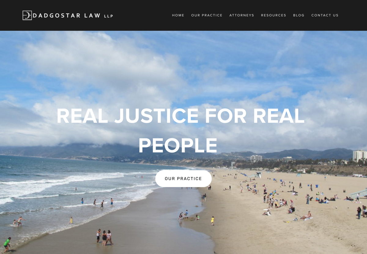 Screenshot of Dadgostar Law, from the lawyer websites collection.